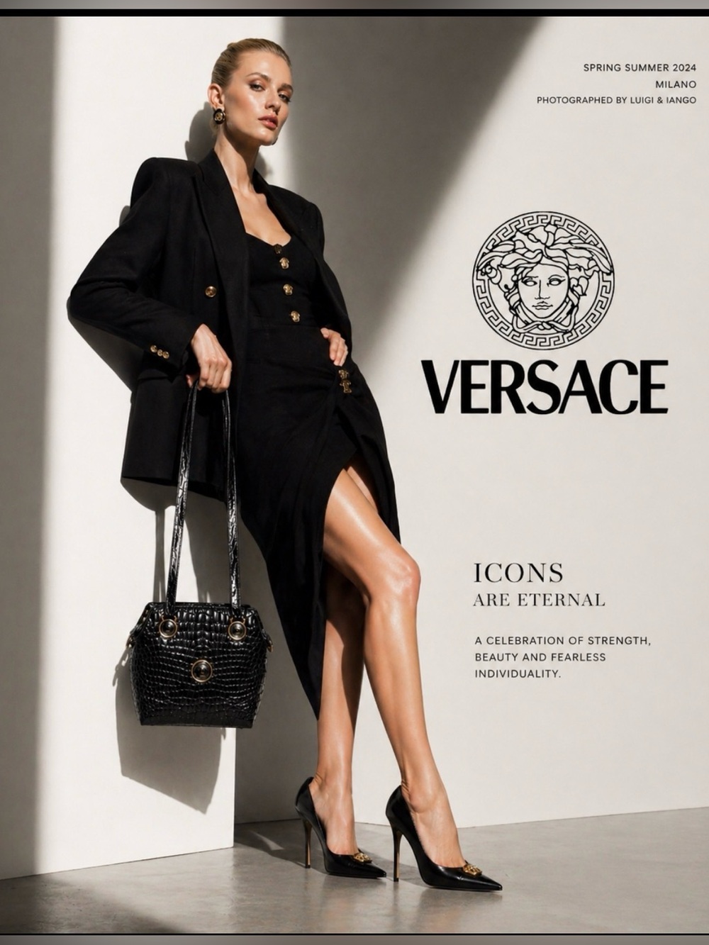 Vintage Versace Croc Embossed Crossbody - Picture 4 of 9